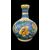 Vaso bottiglia in maiolica con decoro floreale.Caltagirone.