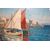 Olio su Tavola Francese Raffigurante Marina L. Gontard - Barche in laguna