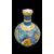 Vaso bottiglia in maiolica con decoro floreale.Caltagirone.