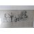 Coppia di due quadri con disegni antichi 800 a matita firmati . Mis 60 x 50 e 47 x 36 