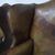 Antica coppia di poltrone chesterfield Wing Back o bergere inglese originale marrone cognac 