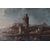 Olio su tela "Paesaggio Ligure" italiano del 1700 con cornice antica