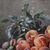 DIPINTI ANTICHI, NATURA MORTA  CON FRUTTA, CESTO DI  PESCHE E PRUGNE, OLIO SU TELA, XIX SECOLO. (QNM590)