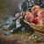 DIPINTI ANTICHI, NATURA MORTA  CON FRUTTA, CESTO DI  PESCHE E PRUGNE, OLIO SU TELA, XIX SECOLO. (QNM590)