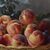 DIPINTI ANTICHI, NATURA MORTA  CON FRUTTA, CESTO DI  PESCHE E PRUGNE, OLIO SU TELA, XIX SECOLO. (QNM590)
