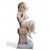 Scultura raffiurante Bambina con uccellino
