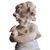 Scultura raffiurante Bambina con uccellino