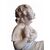 Scultura raffiurante Bambina con uccellino