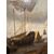 Quadro con barche e persone, fiammingo '700