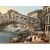 Aquarello/Guache "Ponte di Rialto" dell'Ottocento