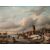 Olio su tela olandese del 1800 firmato paesaggio con fiume ghiacciato