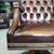 Poltrona chesterfield Director girevole vintage da scrivania in pelle marrone 