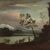 Italian painting landscape with characters and ruins from 18th century