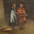 Italian painting landscape with characters and ruins from 18th century