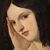 Antico dipinto ritratto di giovane dama del XIX secolo
