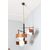 Lampadario svedese anni 50 tre luci in teak e vetro opalino.  Mis Altezza cm 100 diametro cm 40 