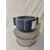 Mortaio fascista in marmo nero del Belgio con intarsio in marmo di Carrara - 23 x 23 cm