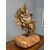 Antica scultura Aquila in legno dorata epoca 600 su base marmorizzata. Mis : Altezza cm 53 . base cm 36 x 25