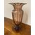 Antico vaso in vetro di Murano epoca 1930 colore Ambra . Lavorazione a costine Altezza cm 31