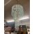 Lampadario Chandelier anni 70 modernariato  vetro con pendenti a spirale vintage 5 luci 