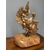 Antica scultura Aquila in legno dorata epoca 600 su base marmorizzata. Mis : Altezza cm 53 . base cm 36 x 25