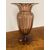 Antico vaso in vetro di Murano epoca 1930 colore Ambra . Lavorazione a costine Altezza cm 31