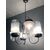 Lampadario Chandelier vintage anni 70 sei Luci Cromato e Murano di Design . Modernariato elettrificato 