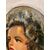 :  Dipinto olio su cartoncino in cornice laccato “ Volto di Donna “ P. Salatini anni 50 mis 63 x 64 