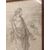 Antico disegno  anno 1920  di personaggio in cornice antica 38 x 29