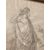 Antico disegno  anno 1920  di personaggio in cornice antica 38 x 29 