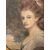 Antico acquerello primi 800 inglese dama in cornice dorata Ovale. Misura 55 X 45