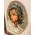 :  Dipinto olio su cartoncino in cornice laccato “ Volto di Donna “ P. Salatini anni 50 mis 63 x 64 