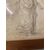 Antico disegno  anno 1920  di personaggio in cornice antica 38 x 29 