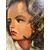 :  Dipinto olio su cartoncino in cornice laccato “ Volto di Donna “ P. Salatini anni 50 mis 63 x 64 