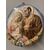 Antica placca  in maiolica Sacra Famiglia Sesto Fiorentino anni 40 rifiniture oro. Diametro 24