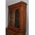 Antica Libreria Carlo X in noce 1830 Lombardia con intarsi e vetri soffiati. Mis 129 x 56 . H 242 