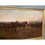 Antico grande dipinto di cavalli 1893 olio . LORAINE NEVISON ARTHUR mis 146 x 90 in cornice foglia oro 
