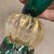 Antica cornucopia in vetro verde smeraldo anni 50 e polvere oro. Altezza cm 27 L14 