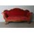 Antico divano Luigi Filippo 1850  noce  elegante. Velluto rosso . Mis L 193 x 68 