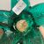 Antica cornucopia in vetro verde smeraldo anni 50 e polvere oro. Altezza cm 27 L14 