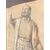 Antico disegno XIX nobile in costume d’ epoca in cornice antica foglia oro . Mis 96 x 59 