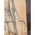 Antico disegno XIX nobile in costume d’ epoca in cornice antica foglia oro . Mis 96 x 59 