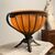 Antico Vaso vetro Francese Liberty epoca 1930 base ferro battuto . Mis  30 L 45 d 33