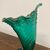 Antica cornucopia in vetro verde smeraldo anni 50 e polvere oro. Altezza cm 27 L14 