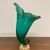 Antica cornucopia in vetro verde smeraldo anni 50 e polvere oro. Altezza cm 27 L14 