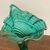 Antica cornucopia in vetro verde smeraldo anni 50 e polvere oro. Altezza cm 27 L14 