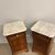 Antica coppia di comodini toscani L. Filippo con marmo 1870 restaurati. Mis L 50 x P 40 X H 92