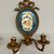 Antica coppia di applique bronzi con placca dipinta. Prima metà 900 Limoges Francia 