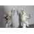 Antica coppia di putti a candelabri Angelo Minghetti Bologna. Fine 800 su piedistallo firmati. H 37 