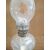 Antica lampada petrolio in vetro,  epoca primi '900. Mis. h 46, l 11, p 11 cm